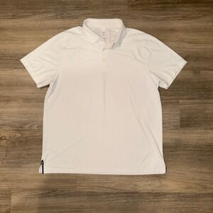 Rhône White Performance Polo Shirt Athletic Golf Stretch Mens XL